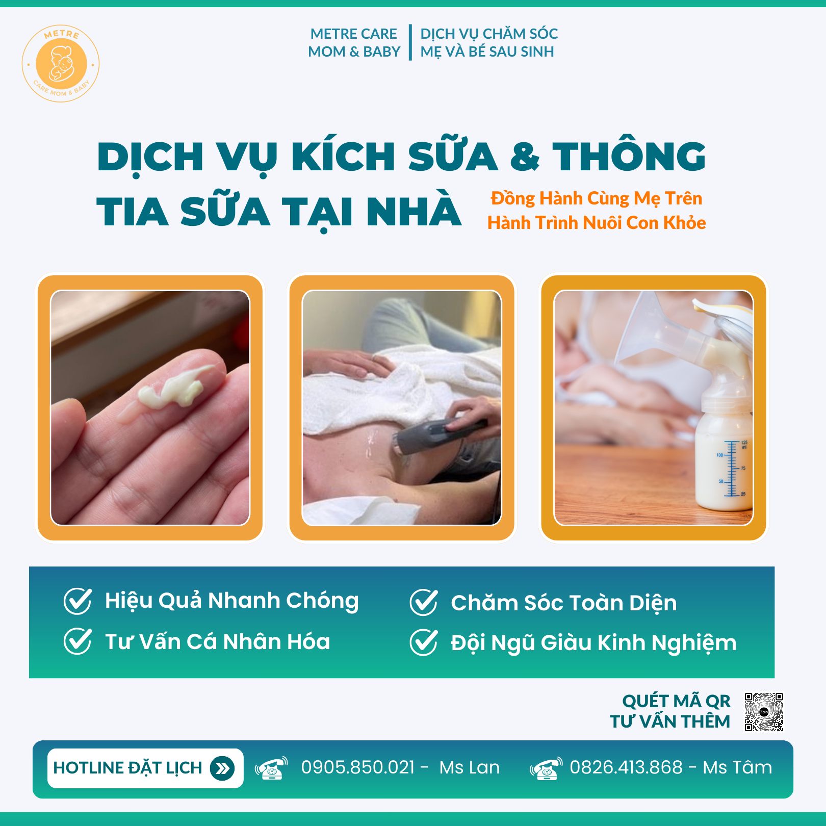 Dịch vụ của chúng tôi giúp mẹ khắc phục các vấn đề về sữa, từ việc kích sữa cho đến thông tia sữa một cách hiệu quả và an toàn ngay tại nhà.