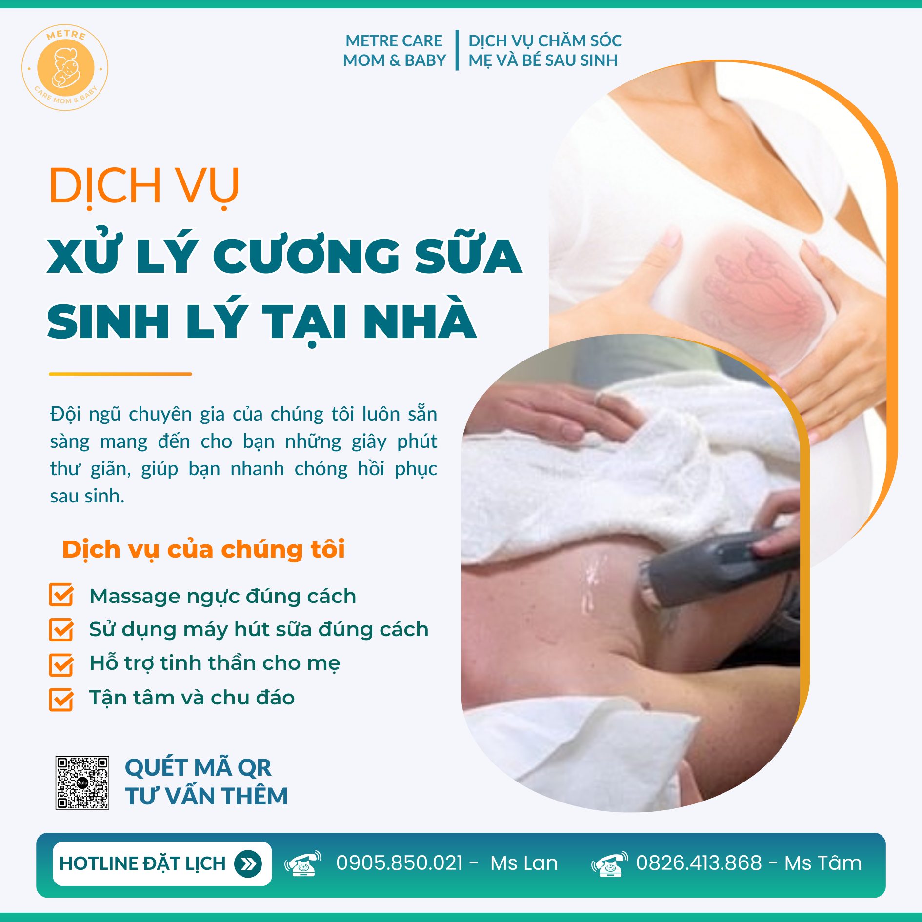 Hiểu rõ điều này, chúng tôi mang đến dịch vụ xử lý cương sữa sinh lý tại nhà với quy trình chuẩn y khoa, đảm bảo an toàn và hiệu quả tối đa cho các mẹ sau sinh.